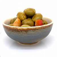 Оливки, Вердиаль, 4150 гр, с паприкой и чесноком, раздавленные в соусе, слабой соли